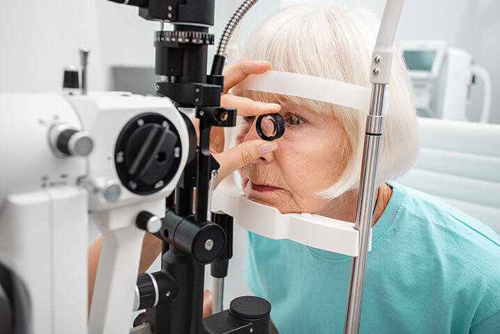 Woman Having a Glaucoma Exam